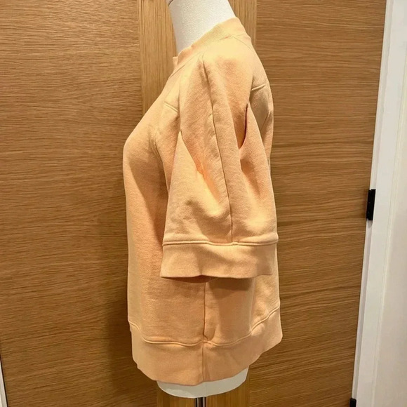 AGOLDE - SS Washed French Terry Cotton Boxy Orange Sherbet Puff Shoulders M - Picture 2 of 4